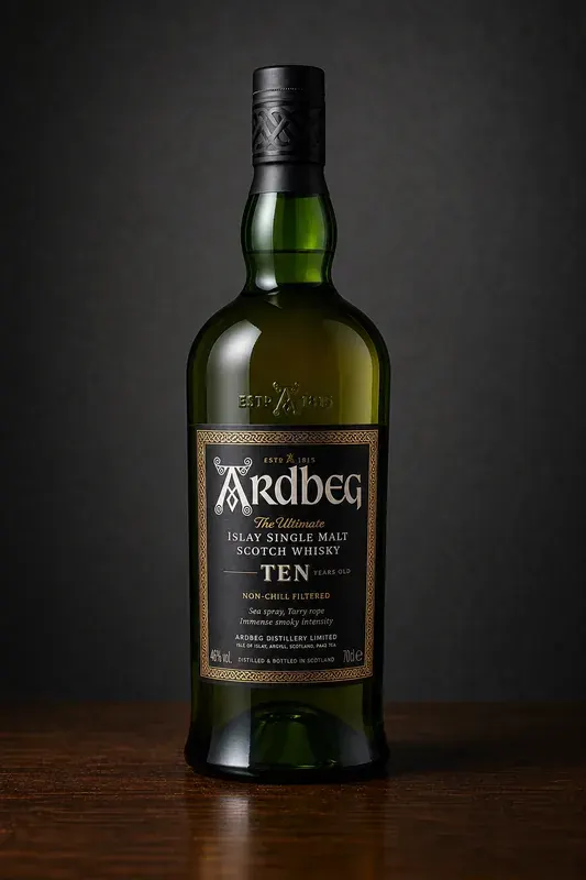 アードベッグ10年のボトルイメージ（AI生成）